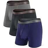 Separatec Mens Underwear with Pouch Moisture Wicking Rayon Made From Bamboo Underwear Men Breathable Boxer Briefs 3 or 6 Pack