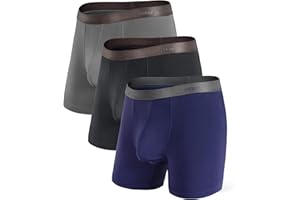 Separatec Mens Underwear with Pouch Moisture Wicking Rayon Made From Bamboo Underwear Men Breathable Boxer Briefs 3 or 6 Pack