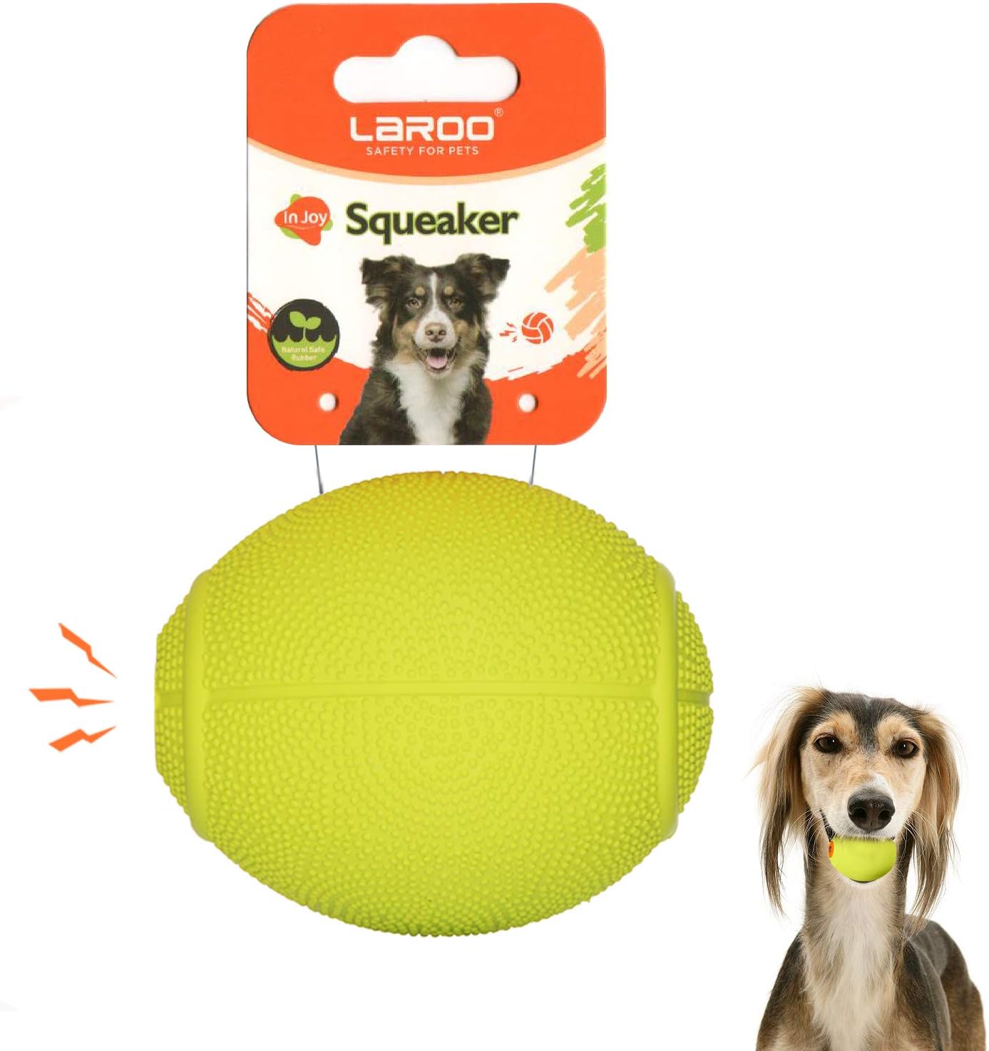 Amazon Laroo犬おもちゃ 音が出る音が鳴る玩具 噛むおもちゃ 天然ラバ歯磨き 耐久性のある 投げる ラグビー型 イエロー Laroo ボール 通販