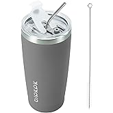 BJPKPK 20 oz Insulated Tumbler With Lid And Straw Stainless Steel Tumblers Coffee Mug Thermal Cup For Women And Men,Gray
