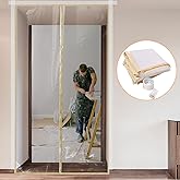 Magnetic Zippered Dust Barrier Door Cover - Fit Doorway 4'x7.5', 1 Pack | Blocks Dust During Construction with Easy Entry, Durable &amp; Reusable, Measure Door Frame Before Ordering, Fits 4'W x 7.5'H