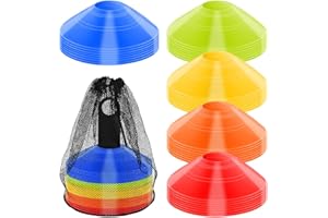 DSIOHFEI 50 PCS Disc Cones for Sports Training, Soccer Cones with Carry Bag and Holder, Small Agility Training Equipment for 