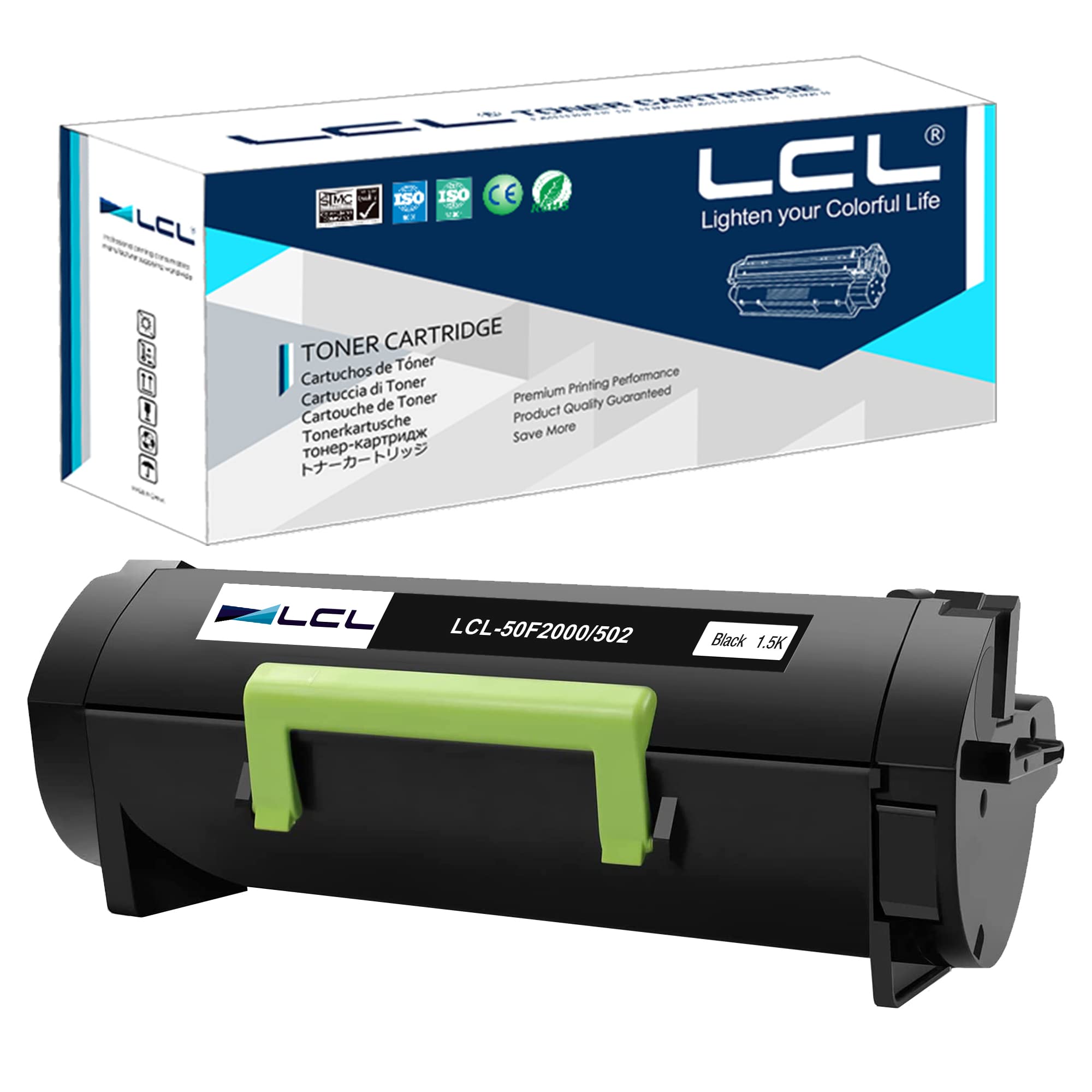 LCL 50F2000 50F000G 500G 502 Toner Cartridge Compatible for Lexmark MS310 MS310dn MS310d MS312DN MS510dn MS410 MS410d MS415DN MS410dn MS510 MS510dn MS610 MS610DN MS610DTN MS610DE MS610DTE (1 Black)
