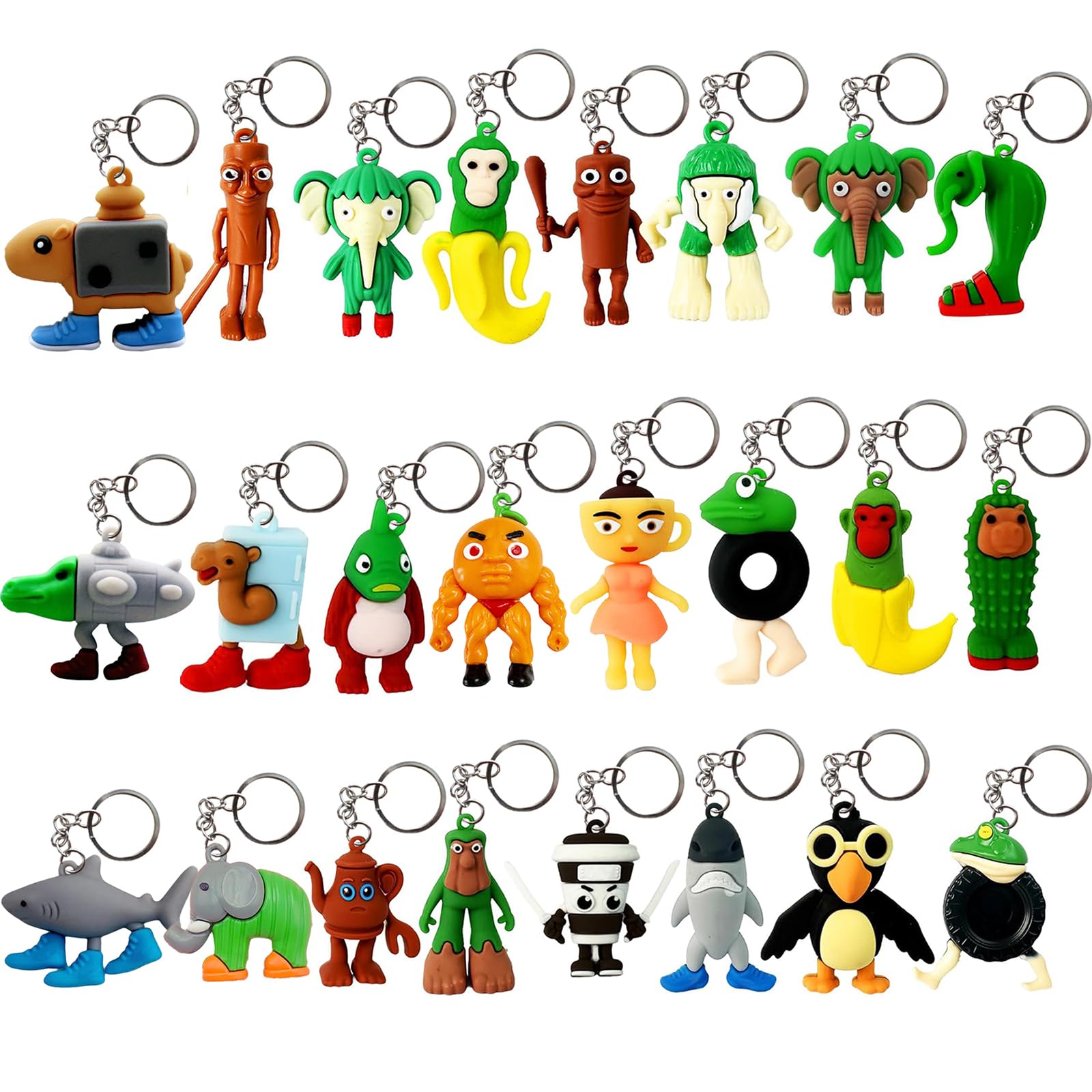 Photo 1 of 24PCS Brainrot Toys Italian Memes Keychain Tung Tung Tung Sahur Keychain Tralalero Tralala Toys Figurine Gift for Halloween Christmas Birthday