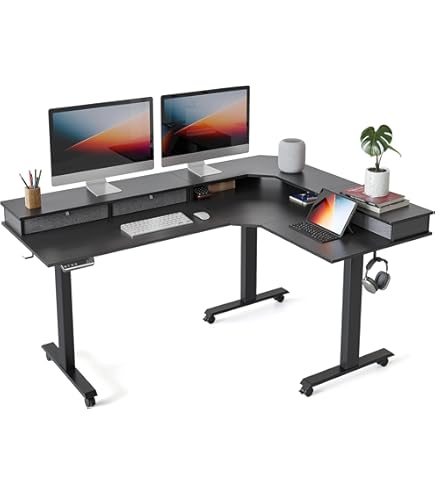 Amazon.com: FEZIBO Triple Motor L-Shaped Electric Standing Desk