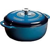 Lodge Essential Enamel Cast Iron Dutch Oven with Lid 7.5 Quart - Oven-Safe Enamel Cookware up to 500° F - Heat-Retaining Brai
