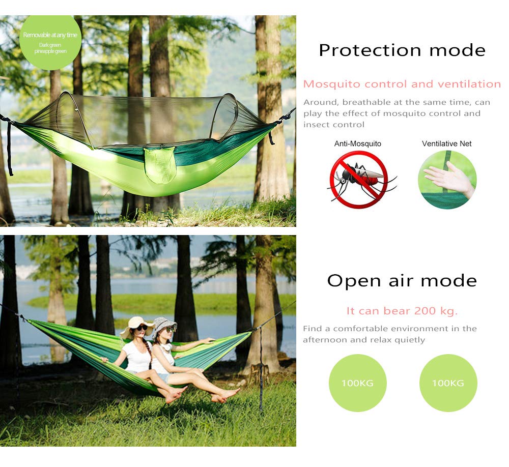 oleein Hamaca para Acampar con mosquitera de Viaje al Aire Libre Hamaca para Acampar Excursionismo Mochilero Picnic