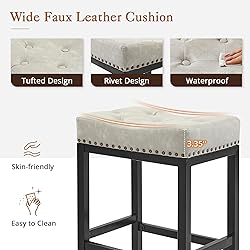 LUE BONA Counter Height Bar Stools, 24 Inch Saddle