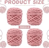 TSLBW Knitting Wool Yarn 4 x 100g Multi-Colored Soft Chunky Chenille view 2
