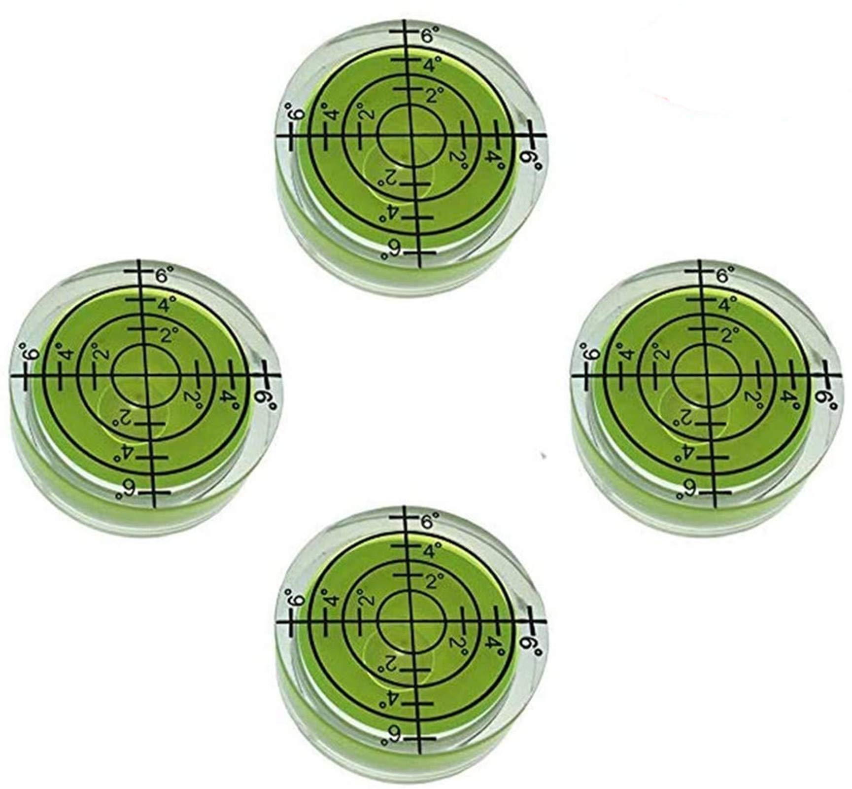 UMEI 32mm Circular Bubble Spirit Level BY GFNT for Tripod, Phonograph, Turntable Etc (4-Pack Green)