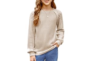 blibean Tween Girls Fall Shirts Long Sleeve Lace Tops Size 6-15 Years