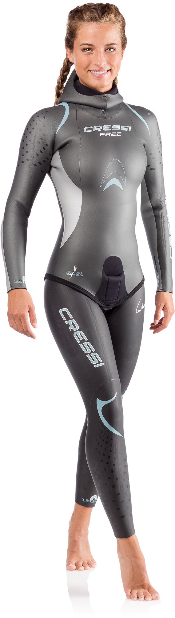 Cressi Women's Lady Wetsuit, Blue Metallized, Medium/Size 3