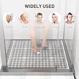 XIYUNTE Large 70x70cm Non Slip Shower Mat Anti Mold Grey view 7