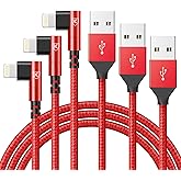 iPhone Charger 10ft,Long Lightning Cable 10 Foot,3 Pack [Apple MFi Certified] 90 Degree Fast Charging Cables Cord Nylon Braid