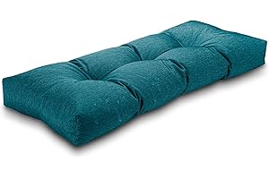 Millsilo Non Slip Bench Cushion for Indoor Outdoor Furniture, Water Resistant Durable Thicken Window Seat Cushions for Storage Bench, Long Bench Pads for Mudroom, 36x14x4 inch, Star Green