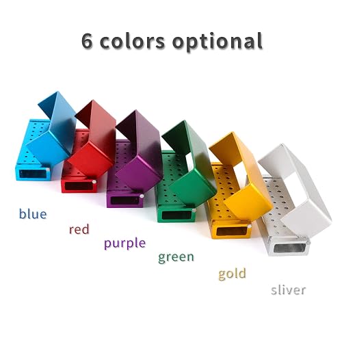 30-Hole Dental Bur Holder Station - Sterilization Block Organizer With Cover For Drill Bits