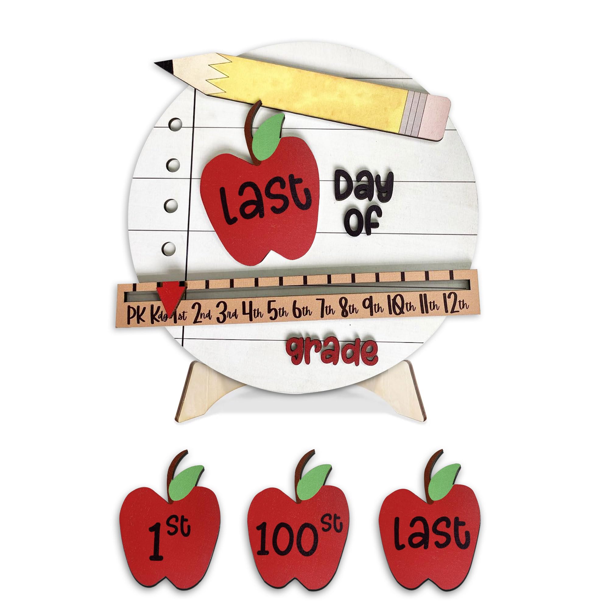 Photo 1 of MDPrints 3D First and Last Day School Sign, Reusable 8'' Back to School Signs for Kids, 1st Day of School Board for PreK Preschool Kindergarten 1st 2nd Grade