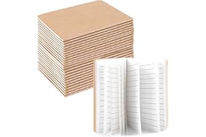 HEYPLACE 24PCS Mini Notebooks Bulk, Lined Pocket Notepads Notebooks 3.5 x 5 Inches Small Journal for Students Traveler School Supplies 30 Sheets/60 Pages Brown