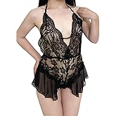 Lingerie for women Women's Sexy Lace Nightgown - Deep V-Neck Lingerie Backless Adjustable Strap Chemise