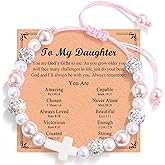 Cross Bracelet Gifts for Girls Sister Daughter Granddaughter Niece Christian Religious Birthday Christmas Valentines Easter Baptism Confirmation Communion Graduation Gifts for Little Girls Teens
