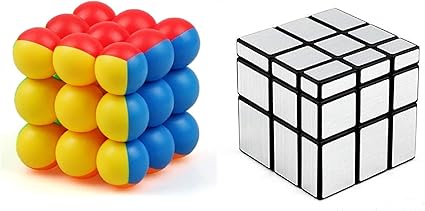 Toy Arena Super Speed Cubic Toy Solo Ball Cube and Silver Mirror Combo Set (Multicolour)