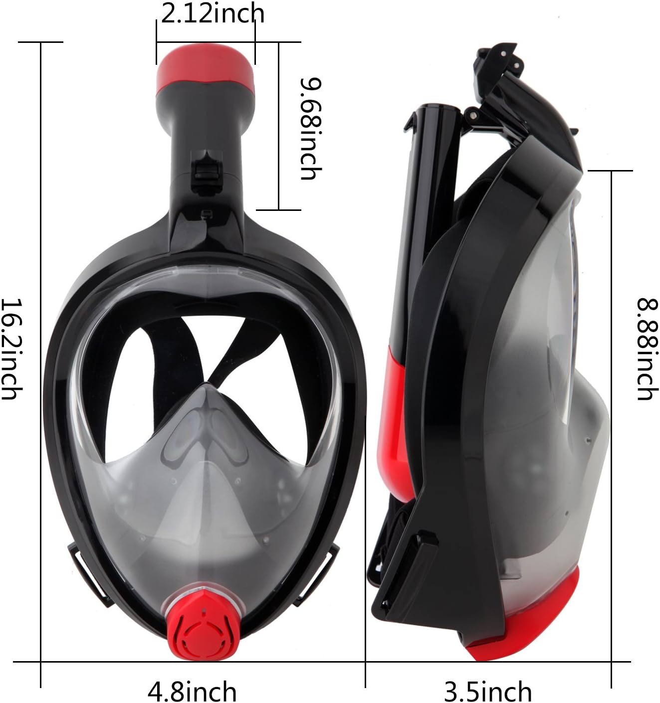 180 Panoramic Viewing Scuba Gear Snorkeling For Youth Men Women Anti Fog Anti Leak Easy Breath Snorkel Set Foldable Full Face Snorkel Mask With Detachable Gopro Mount Diving Mask Boating Watersports Sports