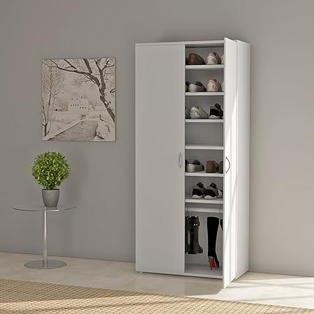 Keinode Shoe Cabinet Wooden Storage Organizer Footwear Drawer Rack