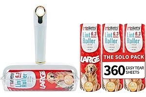 Minson’s BestShop Extra Sticky Lint Roller, 6.3” Extra Wide, 360 Sheets for Pet Hair Removal, The Solo Pack with 1 Ready to U