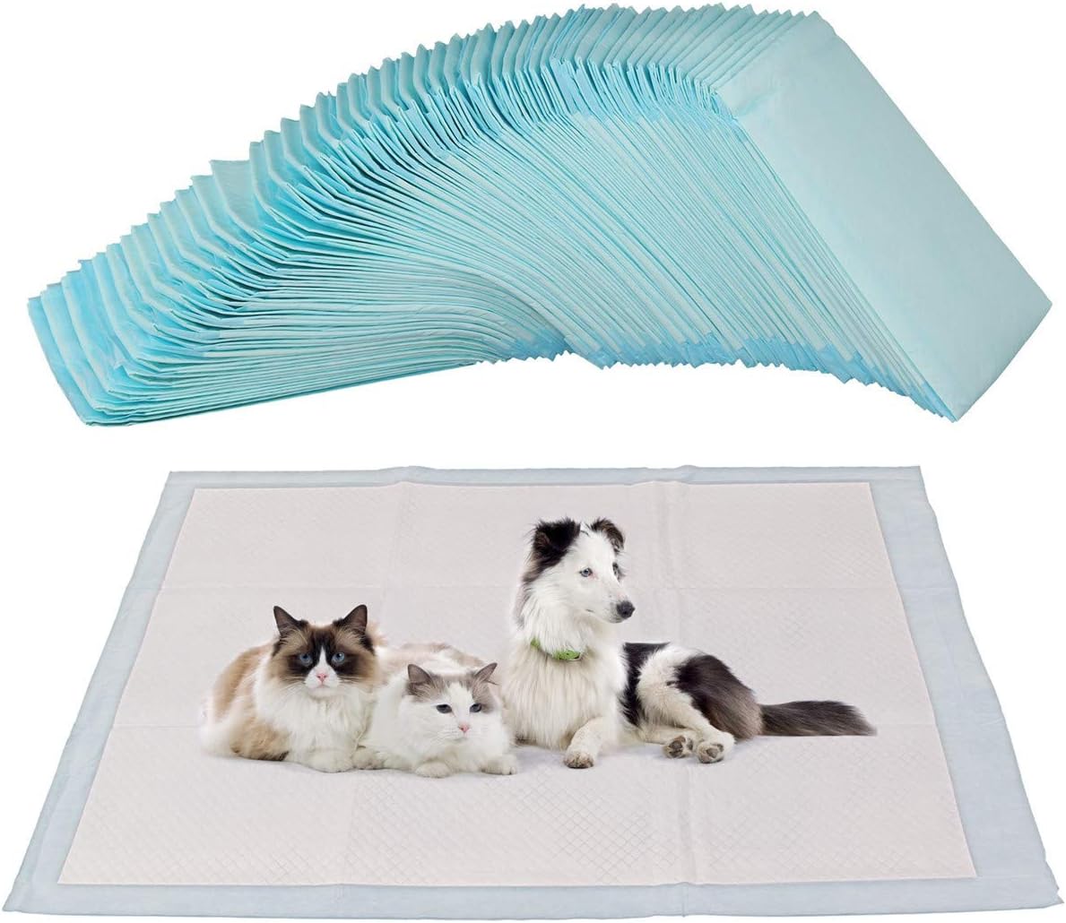 Mutiwill 50 x Puppy Dog Training Pads 5 Layers Extra Large Pet Toilet Trainer Pee Wee Training Mats 90 X 60cm