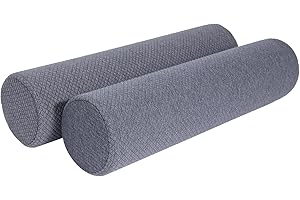 M MUTE TOUCH 2 Pack Round Massage Table Bolster Pillow Pad, Bolster Pillow, Round Pillows, Suitable for Earthlite Massage Table (Grey, 4.7''x19.6'')
