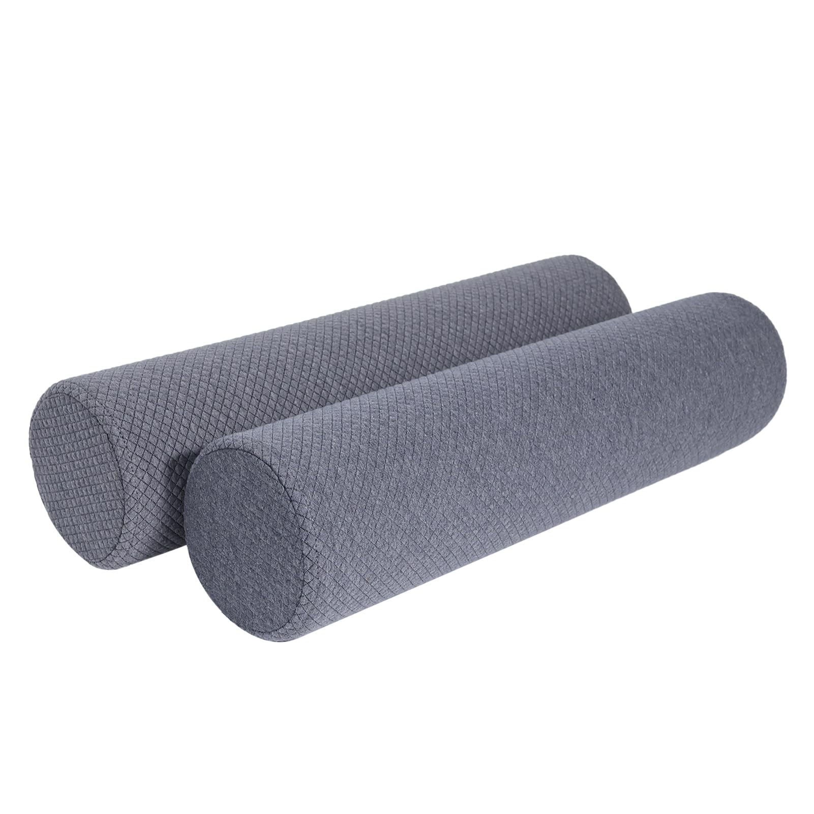 Photo 1 of 2 Pack Round Massage Table Bolster Pillow Pad, Bolster Pillow, Round Pillows, Suitable for Earthlite Massage Table (Grey, 4.7''x19.6'')
