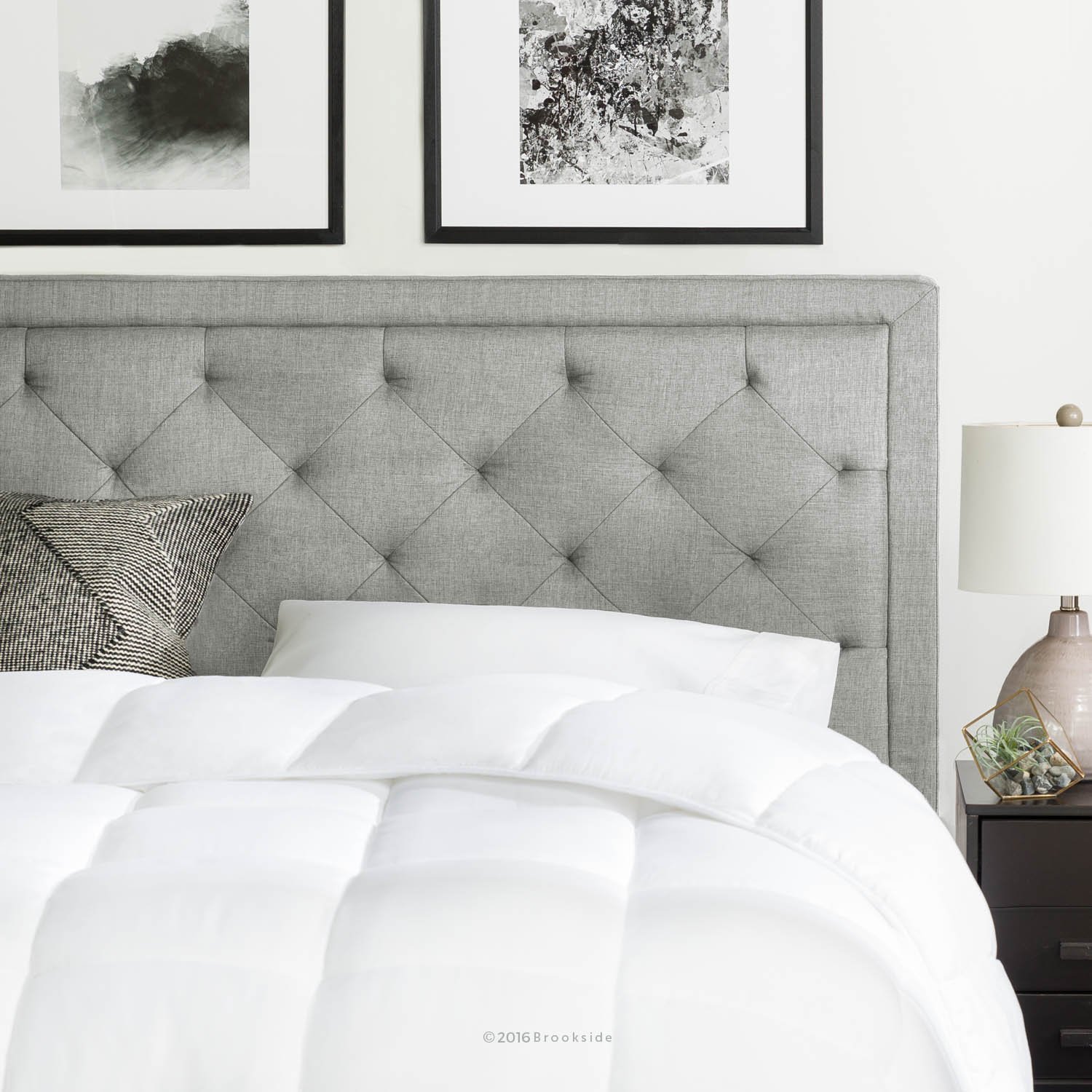 Brookside Upholstered Headboard with Diamond Tufting - King/California King - Stone