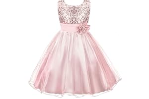Acecharming Girls Dresses Sequin Flower Girls Party Dress Bridesmaid Ball Gown Wedding Tulle 3-10 Years
