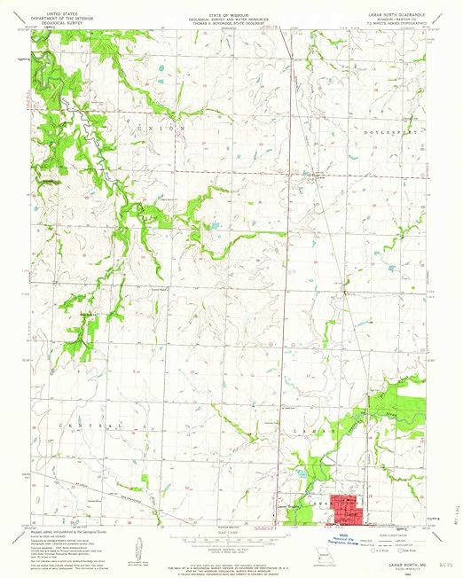 YellowMaps Lamar North MO topo map, 124000 Scale, 7.5 X 7