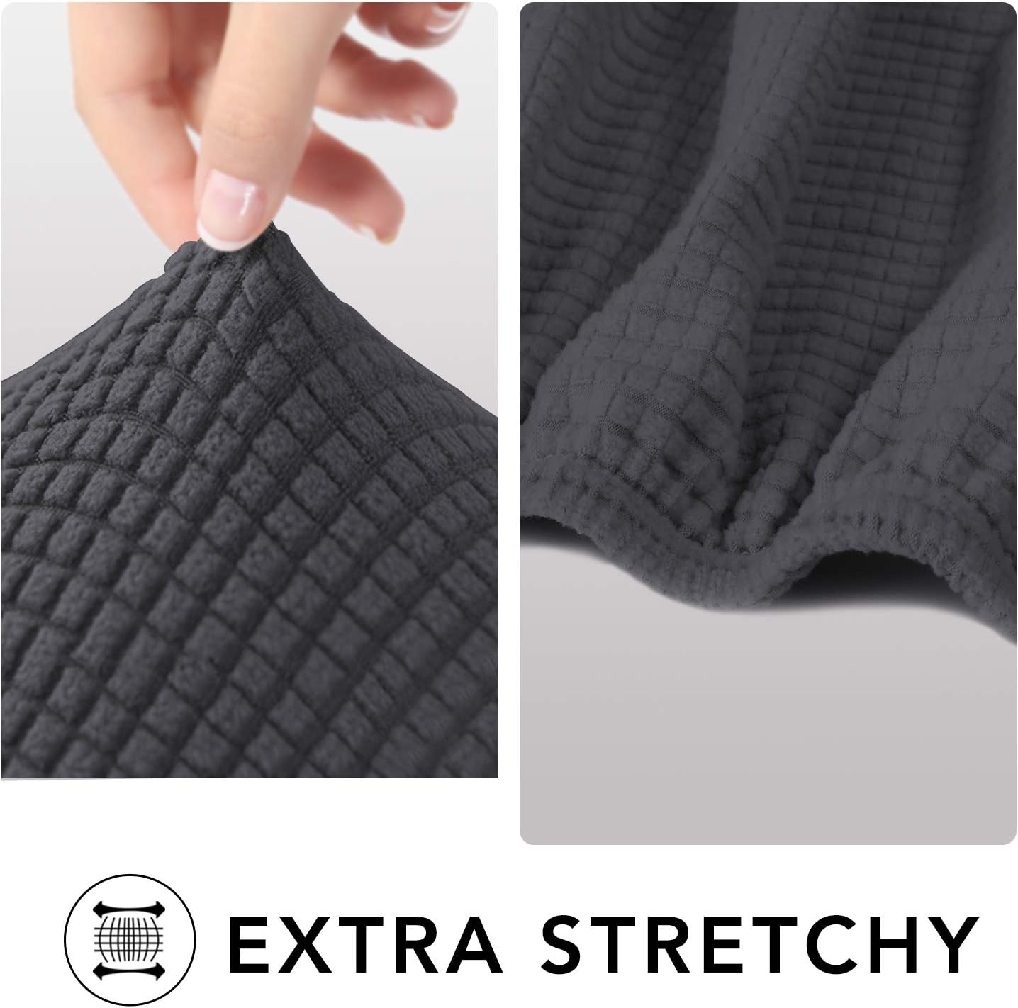 PureFit Stretch Sofa Slipcover – Spandex Jacquard Non Slip Soft Couch Sofa Cover, Washable Furniture Protector with Non Skid Foam and Elastic Bottom for Kids (Sofa, Dark Gray): Kitchen & Dining