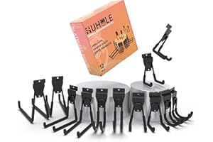 HUHOLE Slatwall Accessories, Multi Sizes Slatwall Hooks, Slat Wall Accessory, Slat Wall Hanging Hook and Hangers, 12Pack