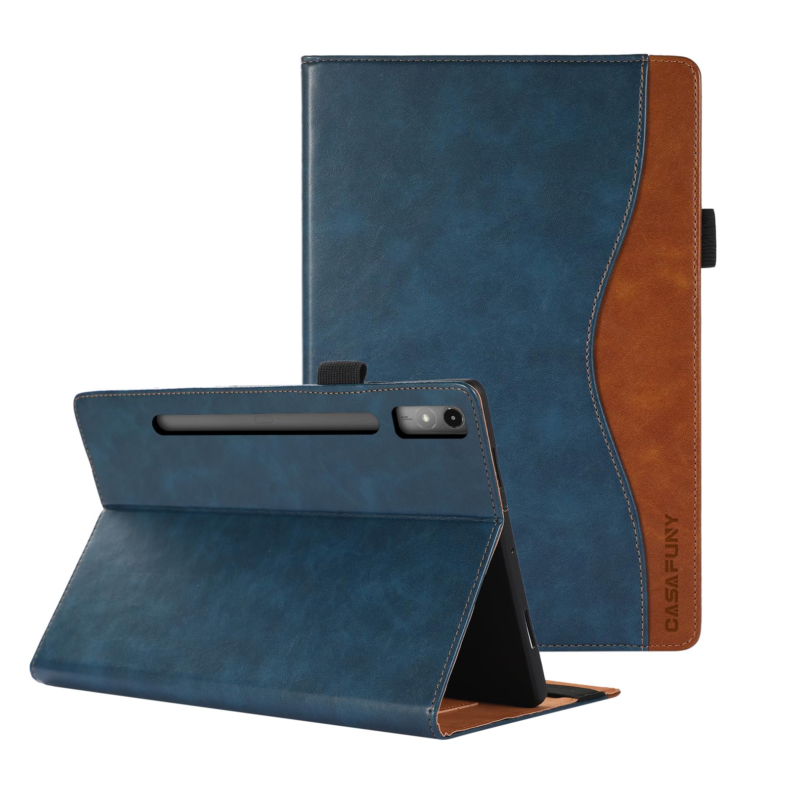 CASAFUNY Case for Lenovo Tab P12 12.7 Inch 2023 Tablet Cover, Shockproof Protective Case with S Pen Holder Protective Cover for Lenovo Tab P12 2023, Blue