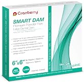 Cranberry USA CR8166NS Smart Dam, Latex Powder-Free, Unscented, Blue, 6" x 6" Size, Pack of 36