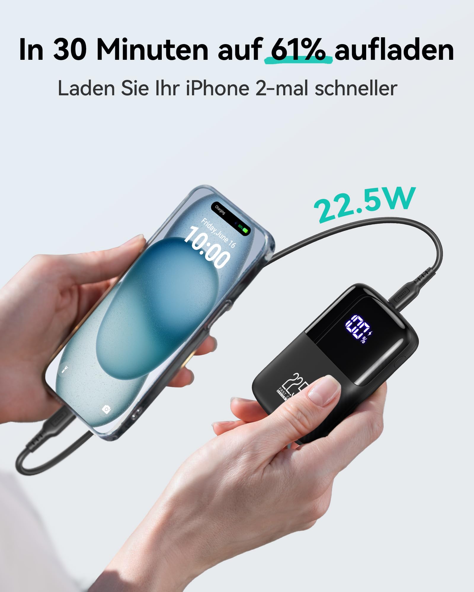 INIU Power Bank, 22.5W Fast Charging 10000mAh PowerBank Klein Aber Stark, PD3.0 QC4.0 USB C Input&Output Externe handyakkus für iPhone 17 16 15 14 13 12 Pro Max Mini Plus Samsung S23 AirPods iPad etc 4