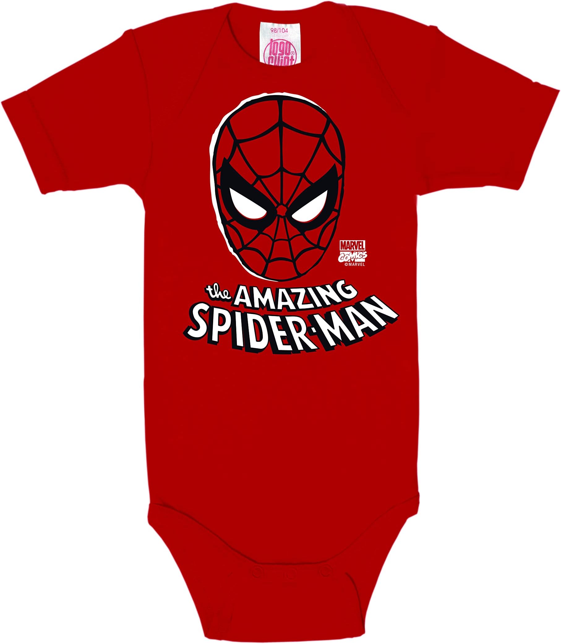 Logoshirt - Marvel Comics - Spider-Man - Mask - Baby Body - Romper - red - Licenced Original Design