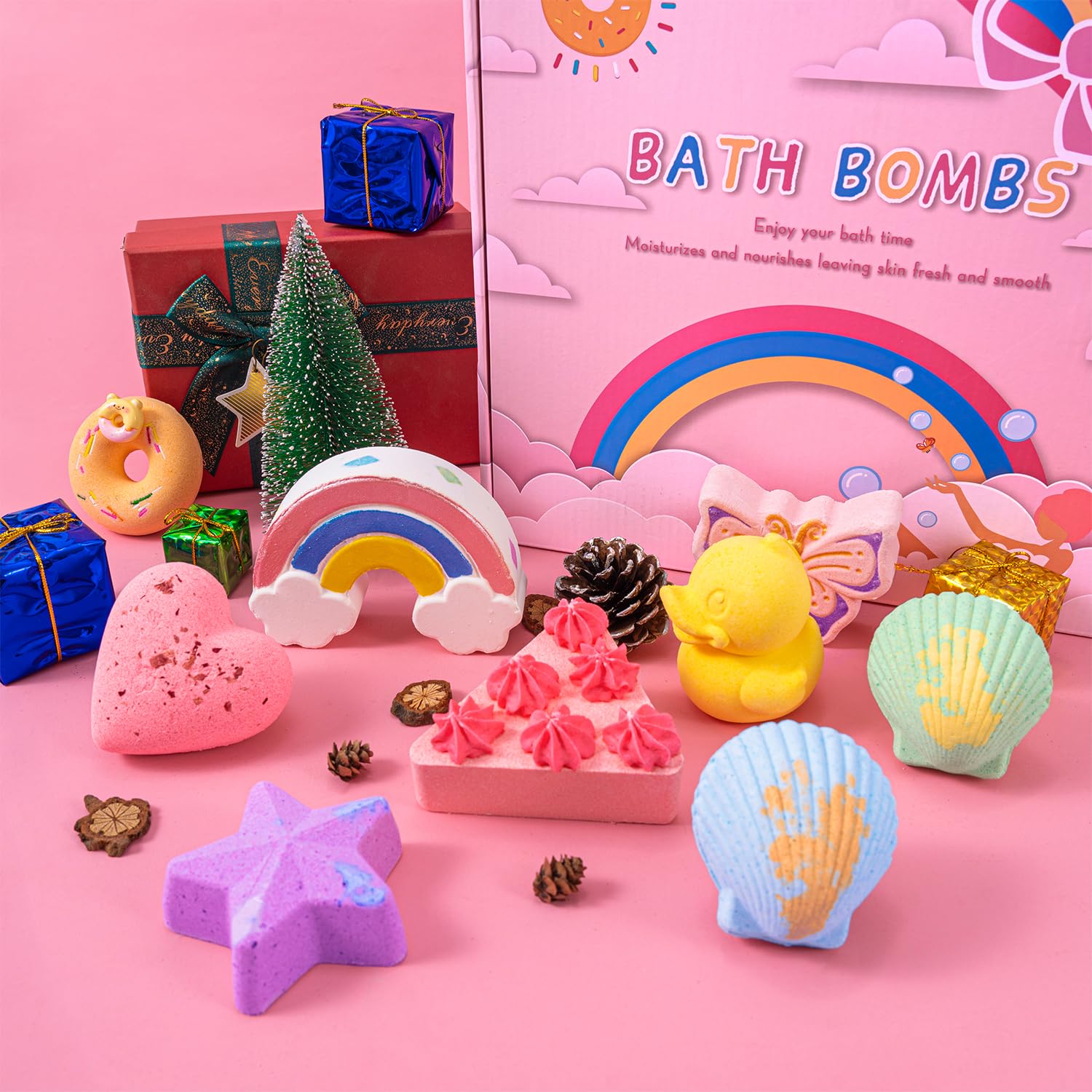 9XXL Bath Bombs Gifts Set, BusyMouth 9pc Kids Bath Bombs with Surprise Toys | Non-Toxic Bubble Bath | Birthday Gift Set for Girls & Boys Ideal Gift for Mother's Day Valentines