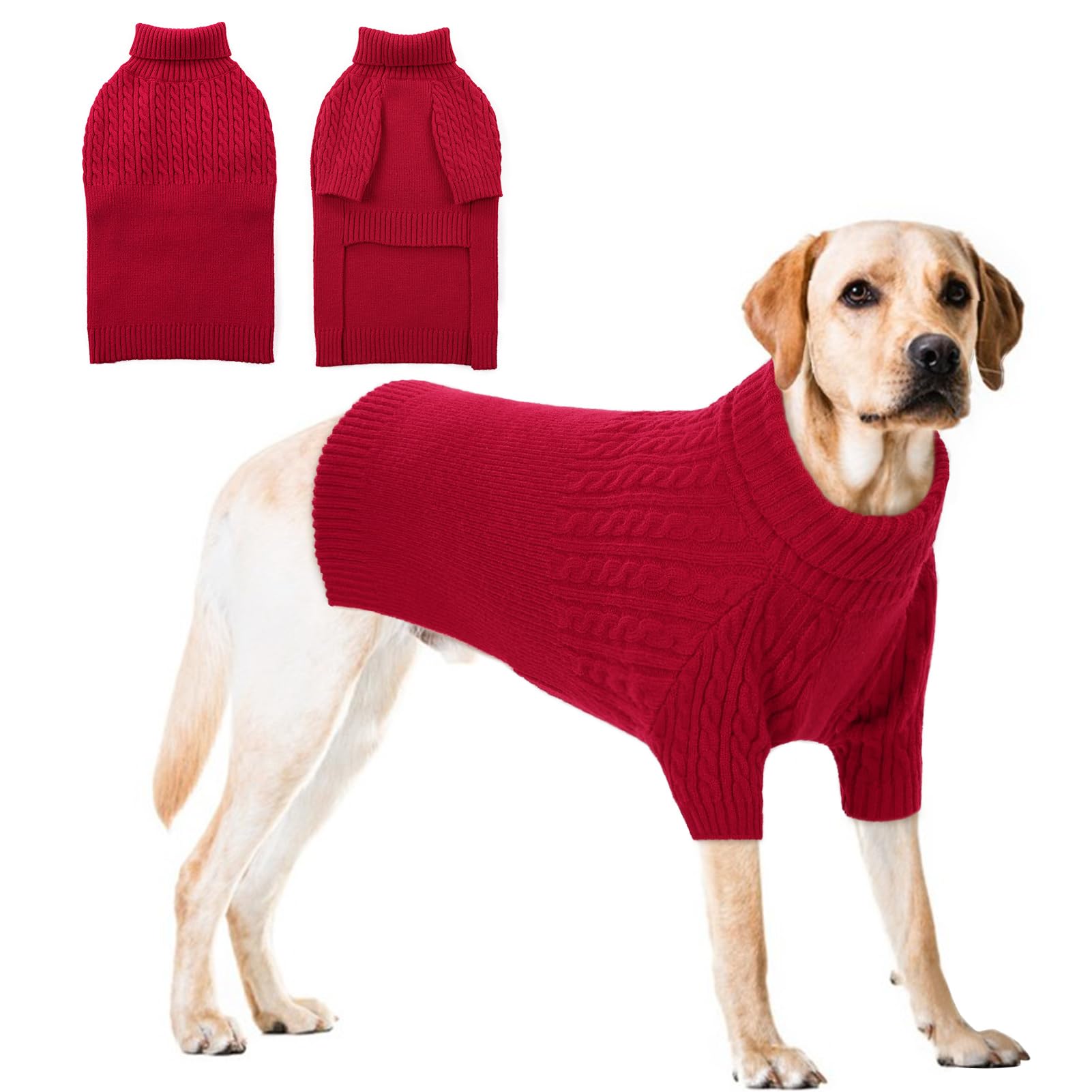 CITÉTOILE Dog Jumper: Washable Knitted Pullover, Turtleneck Sweater; Comfortable Winter Coat for Small to Large Dogs