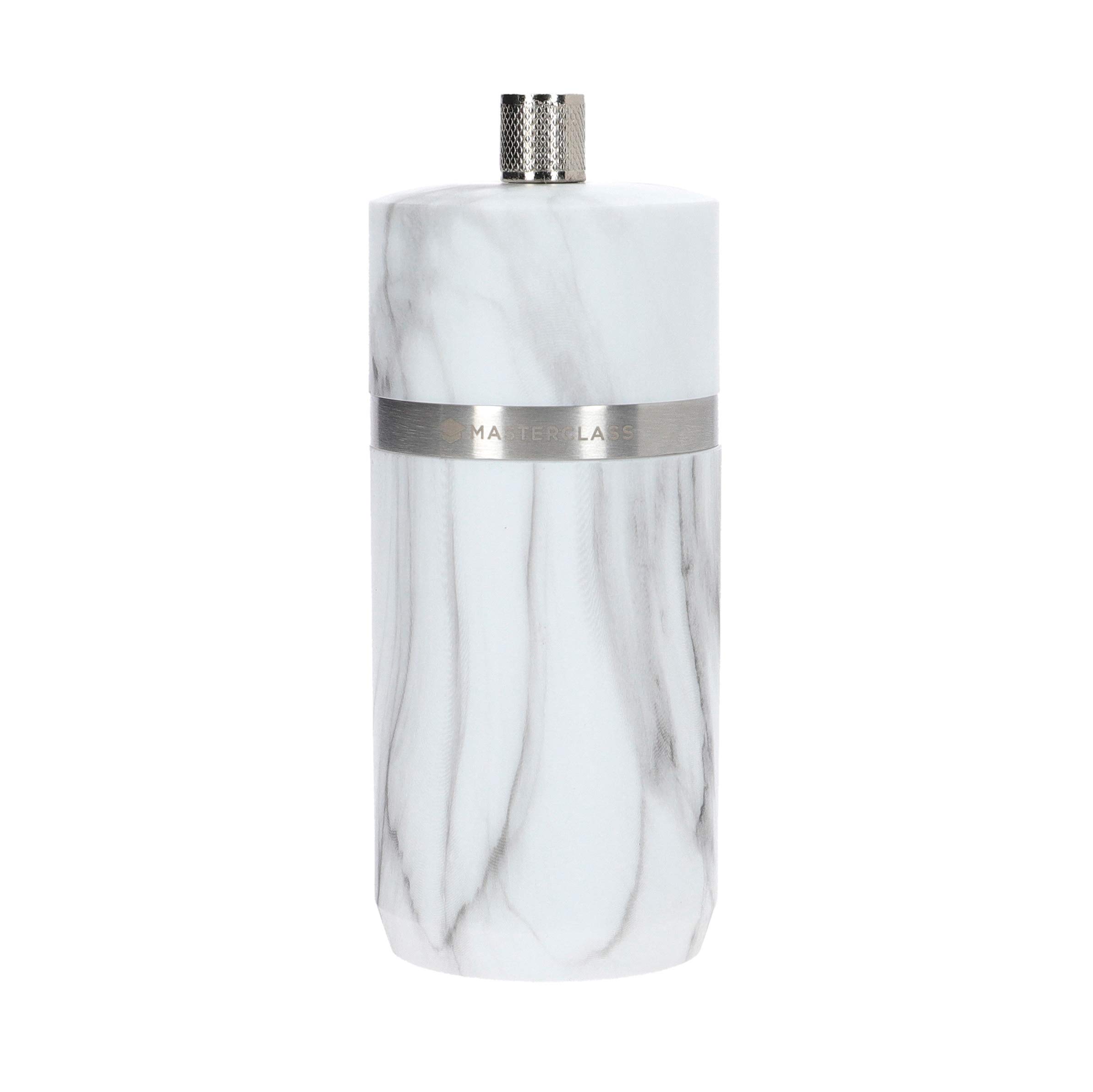 MasterClass Salt or Pepper Grinder, Plastic, Marble Effect, 12 cm, White