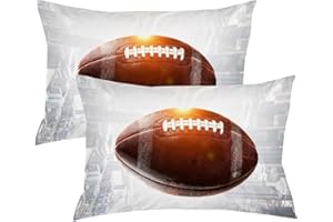ARIGHTEX American Football Pillow Shams Sports Lover Pillowcase Kids Boys Teen Vintage Football Pillow Cases for Boys Room (Q