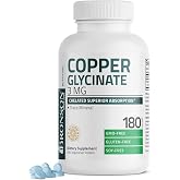 Bronson Copper 3 mg as Albion Bisglycinate Chelate, 180 Vegetarian Tablets | Superior Absorption &amp; Overall Wellness Support, Once-Daily, Non-GMO, Gluten-Free &amp; Soy-Free