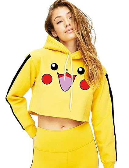 crop top yellow hoodie