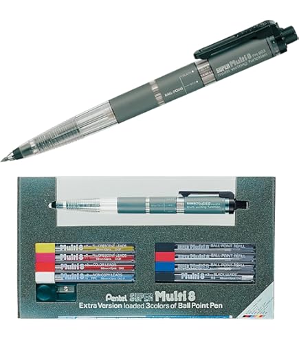 Pentel Arts 8 Color Automatic Pencil, Assorted Accent Clip Colors