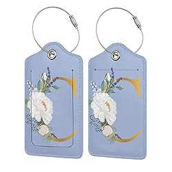 2 PCS Flower Lette C Luggage Tag for Suitcases