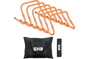 GHB Agility Hurdles 5/10 Pack Speed Agility Training Hurdles, Adjustable Sturdy Hurdles Training Equipment Set with Carry Bag for Kids,Athletes,Soccer,Basketball