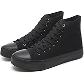 yageyan Men’s High Top Canvas Sneakers Fashion Lace up Walking Shoes Casual Classic